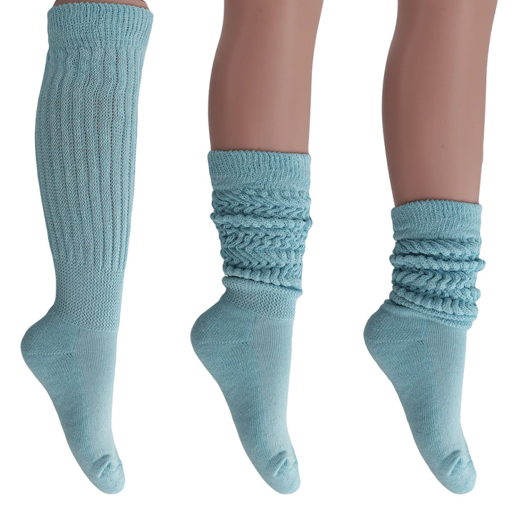 Women'S Extra Long Slouch Socks – Thick Cotton Retro Scrunch Socks for Boots & Lounging, 1 Pair