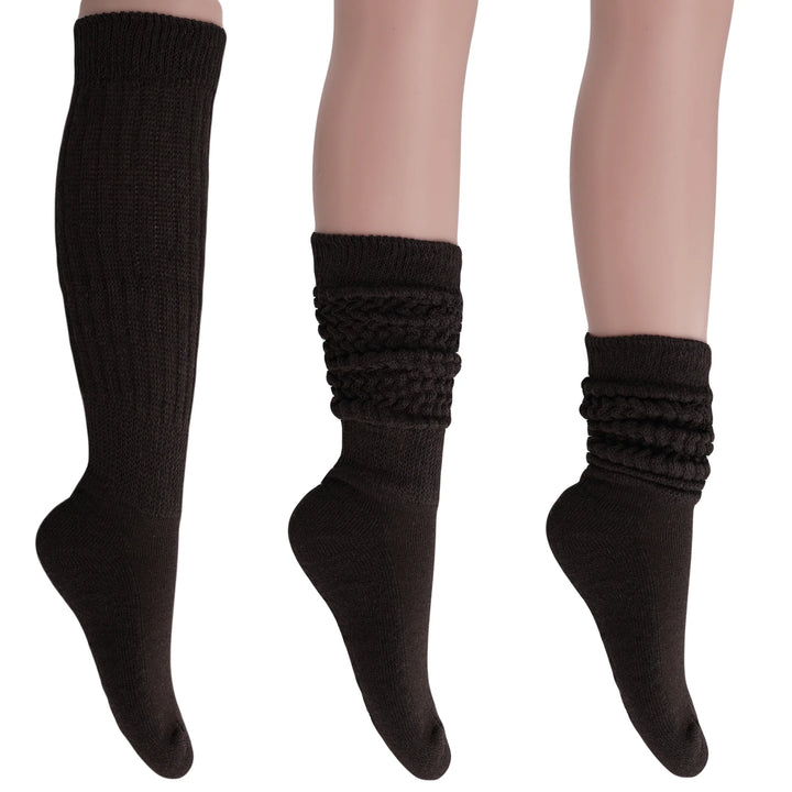 Women'S Extra Long Slouch Socks – Thick Cotton Retro Scrunch Socks for Boots & Lounging, 1 Pair