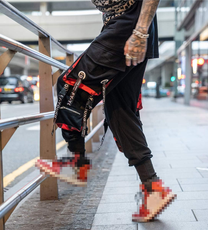 Men'S Jogger Pants Punk Cargo Baggy Techwear Hip Hop Harem Pants Streetwear Tactical Track Pants