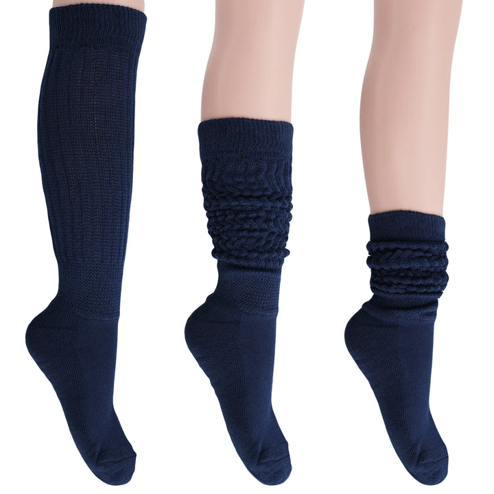 Women'S Extra Long Slouch Socks – Thick Cotton Retro Scrunch Socks for Boots & Lounging, 1 Pair