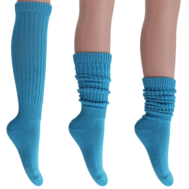 Women'S Extra Long Slouch Socks – Thick Cotton Retro Scrunch Socks for Boots & Lounging, 1 Pair