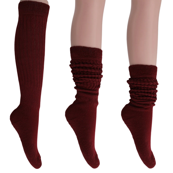 Women'S Extra Long Slouch Socks – Thick Cotton Retro Scrunch Socks for Boots & Lounging, 1 Pair