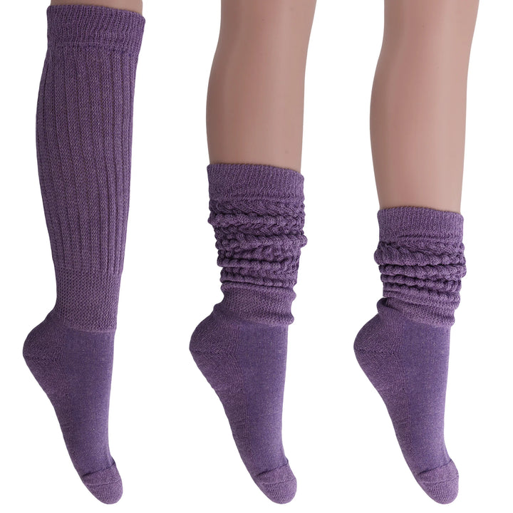 Women'S Extra Long Slouch Socks – Thick Cotton Retro Scrunch Socks for Boots & Lounging, 1 Pair