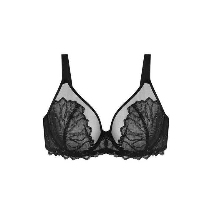 HSIA Winter Sonata Embroidered Lace Trim Full Coverage Unlined Underwire Bra