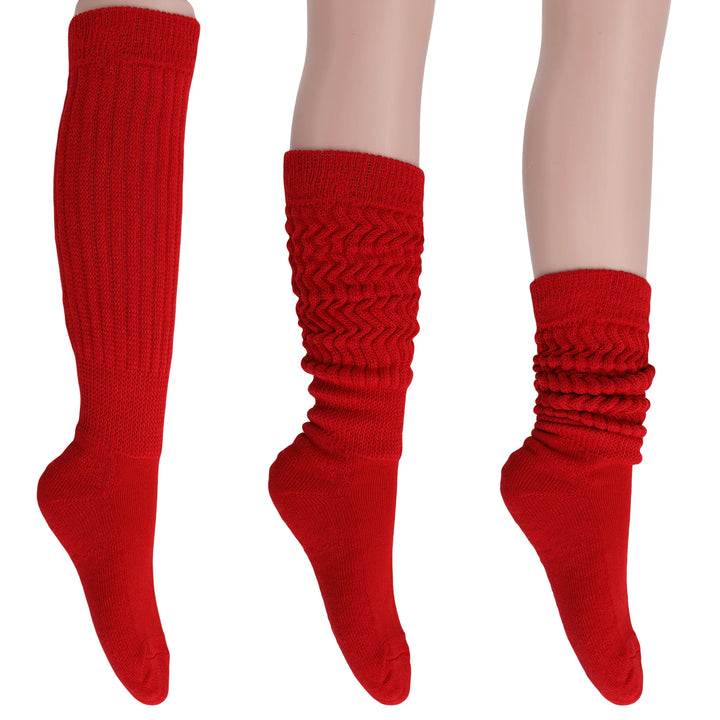 Women'S Extra Long Slouch Socks – Thick Cotton Retro Scrunch Socks for Boots & Lounging, 1 Pair