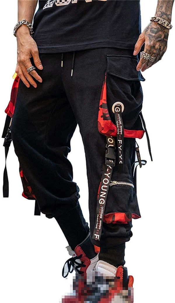 Men'S Jogger Pants Punk Cargo Baggy Techwear Hip Hop Harem Pants Streetwear Tactical Track Pants