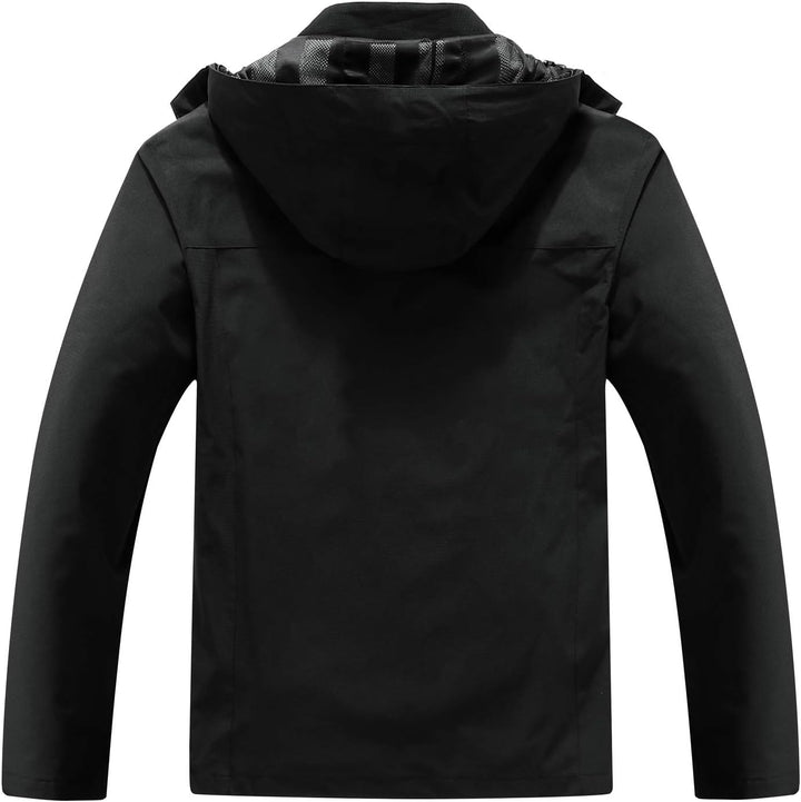 Men'S Lightweight Waterproof Hooded Rain Jacket Outdoor Raincoat Shell Jacket for Hiking Travel