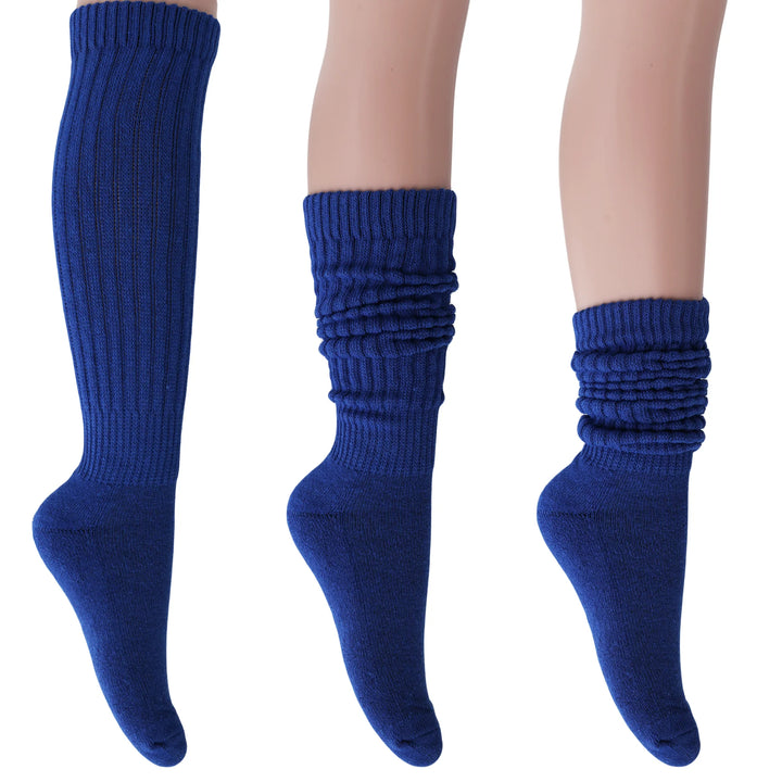Women'S Extra Long Slouch Socks – Thick Cotton Retro Scrunch Socks for Boots & Lounging, 1 Pair