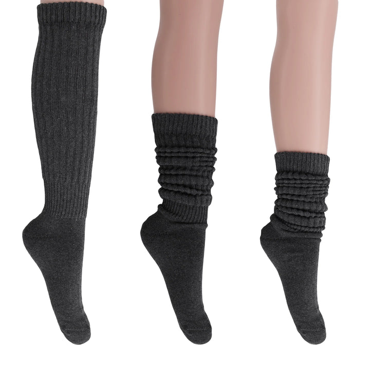 Women'S Extra Long Slouch Socks – Thick Cotton Retro Scrunch Socks for Boots & Lounging, 1 Pair