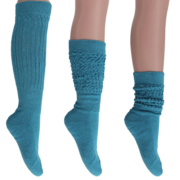 Women'S Extra Long Slouch Socks – Thick Cotton Retro Scrunch Socks for Boots & Lounging, 1 Pair
