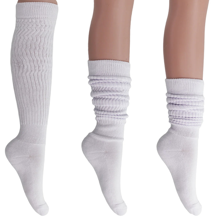 Women'S Extra Long Slouch Socks – Thick Cotton Retro Scrunch Socks for Boots & Lounging, 1 Pair