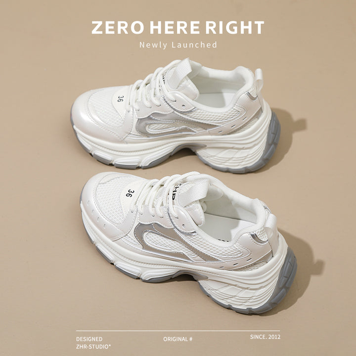 Platform Dad Shoes 2024 Summer New Arrival Easiest for Match Platform Shoes Soft Bottom Small Sports Casual Shoes Ins Fashionable Ladies Shoes
