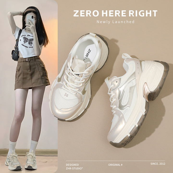 Platform Dad Shoes 2024 Summer New Arrival Easiest for Match Platform Shoes Soft Bottom Small Sports Casual Shoes Ins Fashionable Ladies Shoes