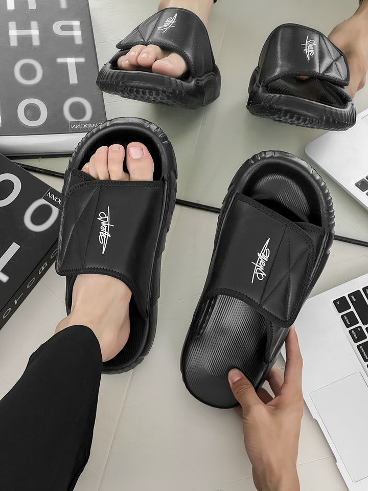 Fgmm Summer Genuine Leather Sandals Men's New Breathable Outer Wear Sandals Casual Velcro Sandals Men