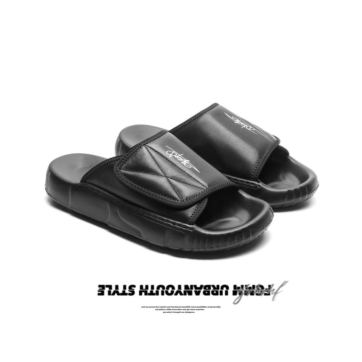 Fgmm Summer Genuine Leather Sandals Men's New Breathable Outer Wear Sandals Casual Velcro Sandals Men
