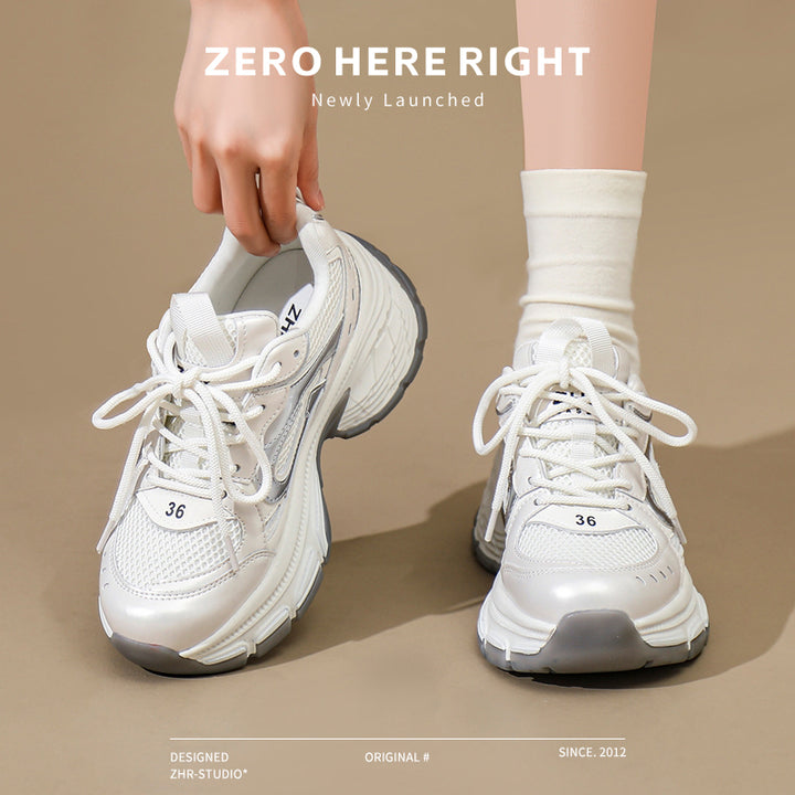 Platform Dad Shoes 2024 Summer New Arrival Easiest for Match Platform Shoes Soft Bottom Small Sports Casual Shoes Ins Fashionable Ladies Shoes