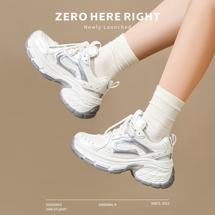 Platform Dad Shoes 2024 Summer New Arrival Easiest for Match Platform Shoes Soft Bottom Small Sports Casual Shoes Ins Fashionable Ladies Shoes
