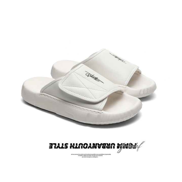 Fgmm Summer Genuine Leather Sandals Men's New Breathable Outer Wear Sandals Casual Velcro Sandals Men