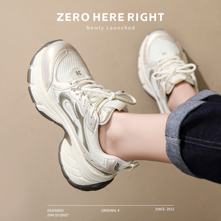 Platform Dad Shoes 2024 Summer New Arrival Easiest for Match Platform Shoes Soft Bottom Small Sports Casual Shoes Ins Fashionable Ladies Shoes