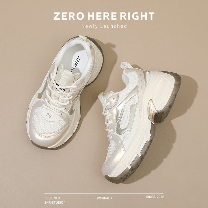 Platform Dad Shoes 2024 Summer New Arrival Easiest for Match Platform Shoes Soft Bottom Small Sports Casual Shoes Ins Fashionable Ladies Shoes