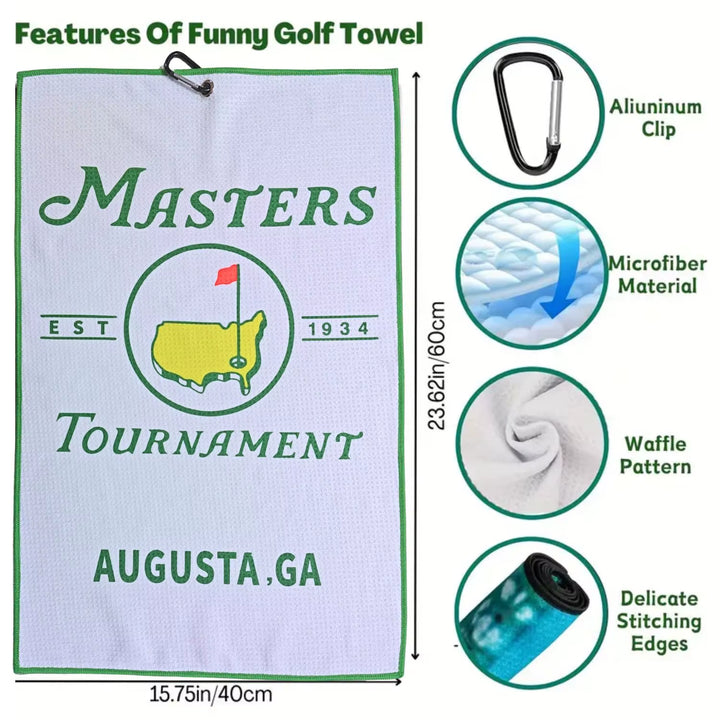 Funny Microfiber Premium Golf Towel,Printed Golf Towels for Golf Bags for Men&Women, Great Golf Accessories for Men Golfers