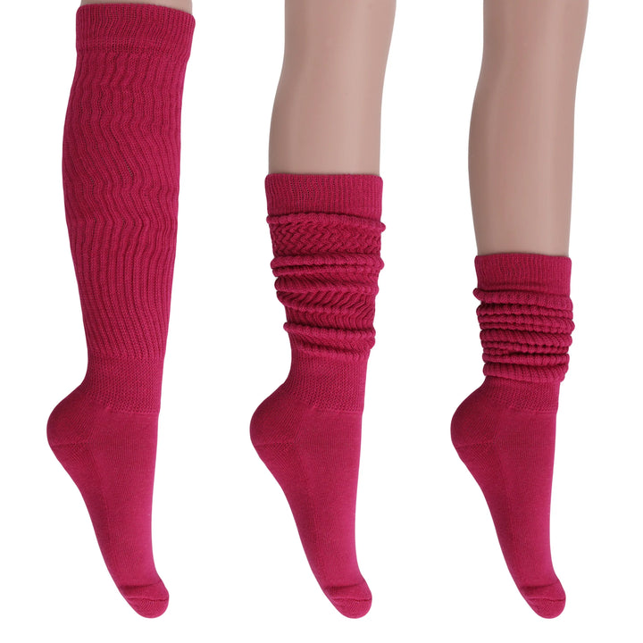 Women'S Extra Long Slouch Socks – Thick Cotton Retro Scrunch Socks for Boots & Lounging, 1 Pair