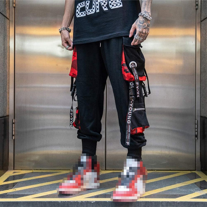 Men'S Jogger Pants Punk Cargo Baggy Techwear Hip Hop Harem Pants Streetwear Tactical Track Pants