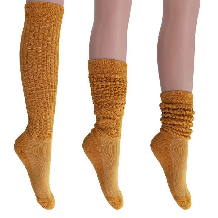 Women'S Extra Long Slouch Socks – Thick Cotton Retro Scrunch Socks for Boots & Lounging, 1 Pair
