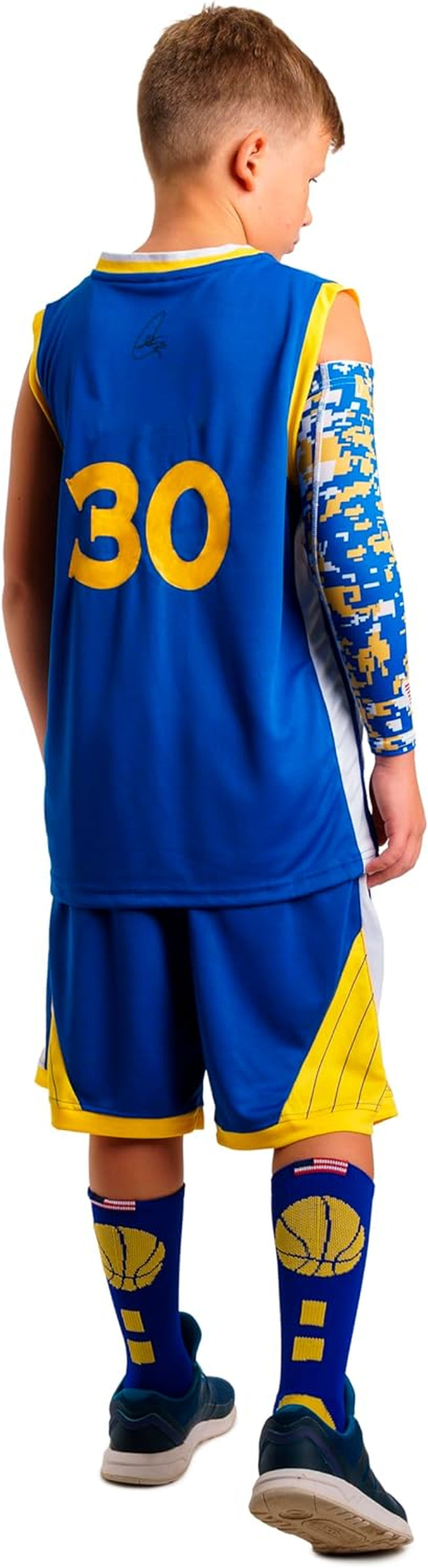 Youth Boys Basketball Socks Sports Athletic Mens Crew Socks with Basketball Arm Sleeve - Made in USA