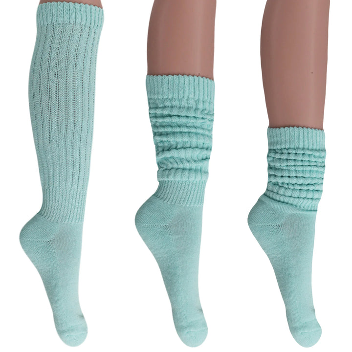 Women'S Extra Long Slouch Socks – Thick Cotton Retro Scrunch Socks for Boots & Lounging, 1 Pair